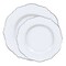Smarty Had A Party White w/Silver Rim Round Blossom Plastic Dinnerware Set (120 Dinner Plates+120 Salad Plates), 240PK 4840WHS-VP-CASE - alternate 6